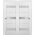 Sartodoors Closet Bypass Interior Door, 48" x 80", White QUADRO4055DBD-WS-48